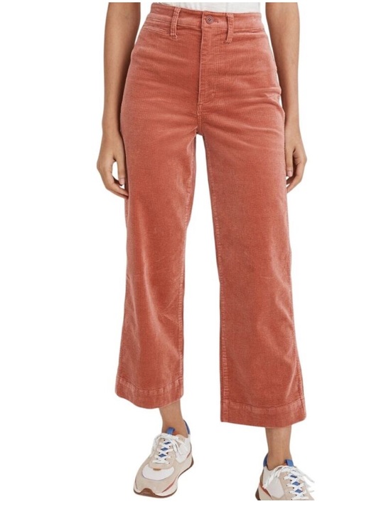 Madewell Pants - Madewell High-Rise Slim Emmett Wide-Leg Corduroy Pants in Rusty Terracotta
